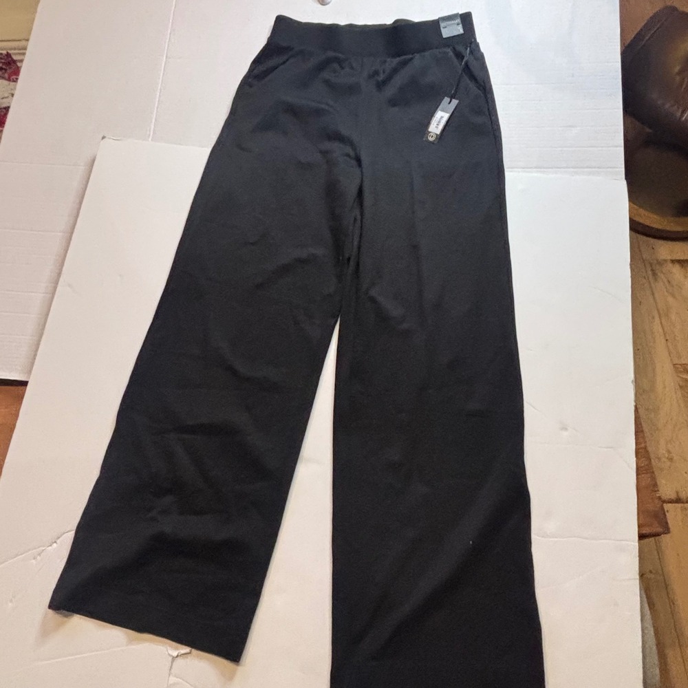 Dictionary Wide Leg Lounge Pants Black High Waisted Relaxed Fit Small DV27957Z-S